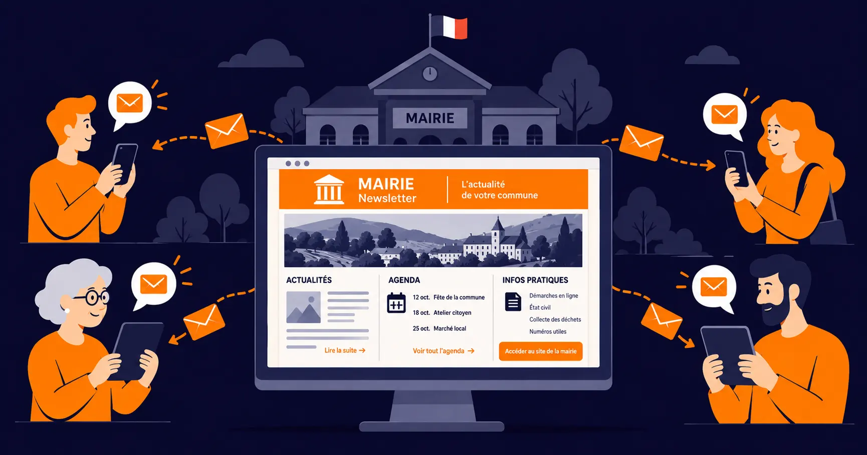 Illustration d'une newsletter de collectivité envoyée aux administrés